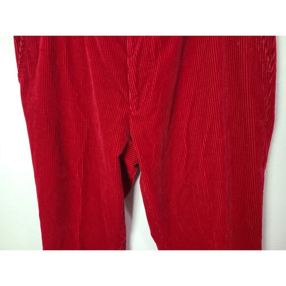 VINTAGE 90S POLO RALPH LAUREN CORDS CORDUROY FLAT FRONT RED TROUSERS 36 - Picture 6 of 13
